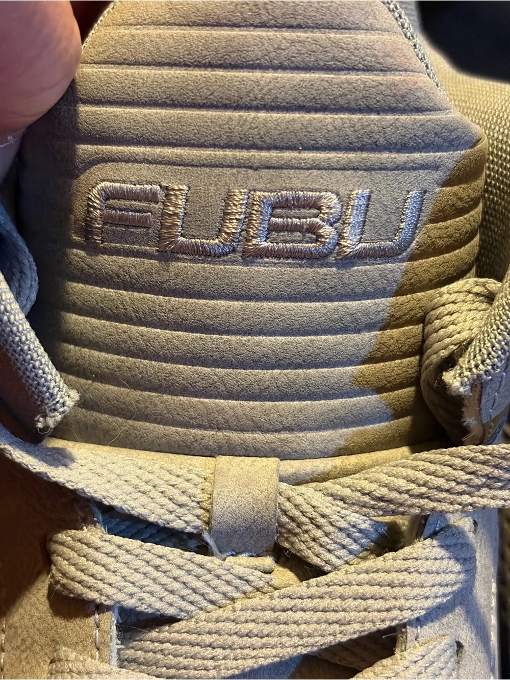 Men's Casual High-Top FUBU Sneakers in Light Gray